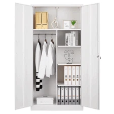 72 inch Metal Storage Cabinet,Office File Cabinet w/Lock & 4 Adjustable Shelves