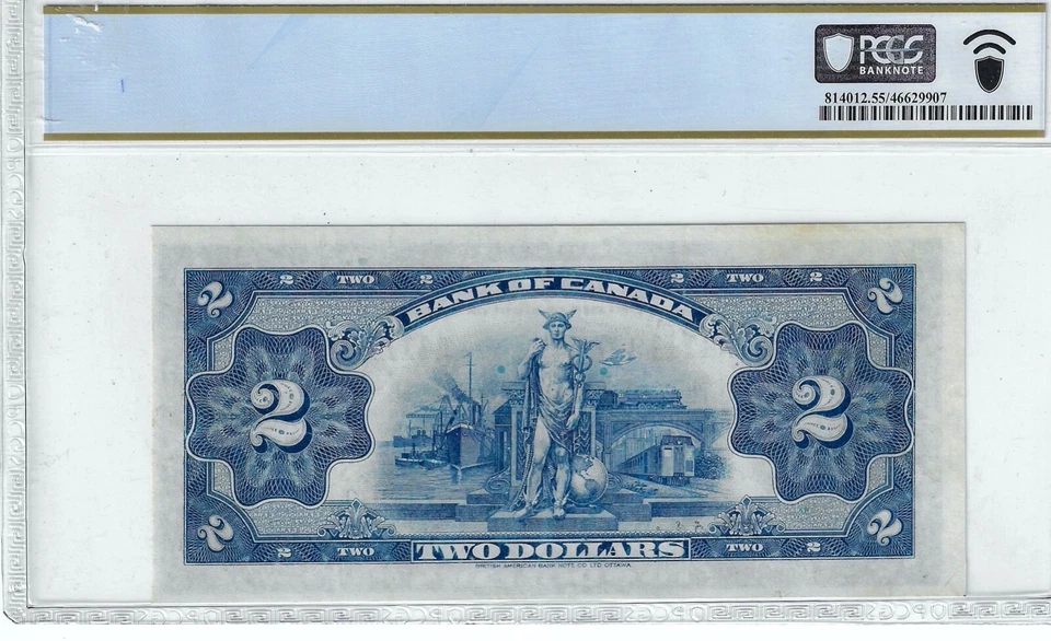 1935  BOC $2 Note BC-3, Ser #A4111907 Osb/Tow PCGS AU 55 English - Image 2 of 2