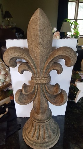 Vintage Peba Cast Stone FLEUR DE LIS HOME DECOR Figurine 18 in. tall | eBay