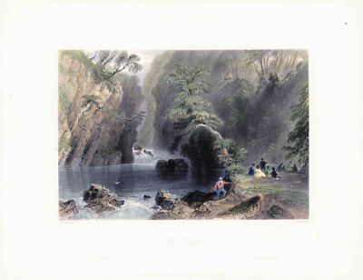 1841 Antique Print IRELAND View of DARGLE River County Wicklow (IBC47)