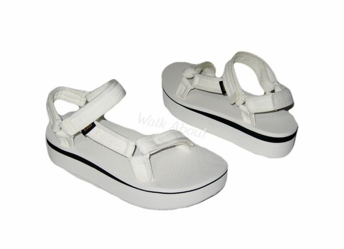 white teva platform sandals