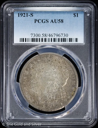 1921-S $1 Morgan Silver Dollar PCGS AU 58