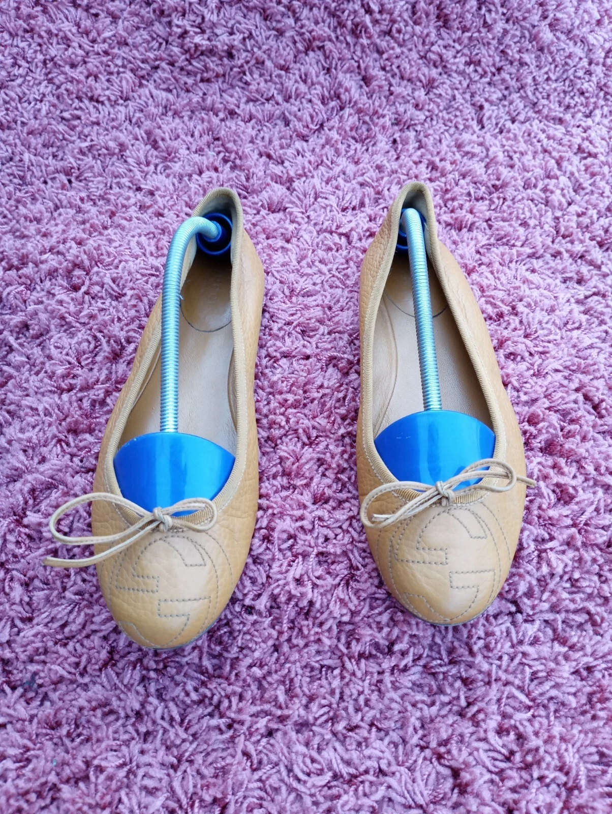 Ballerines en cuir orange Gucci logo G imbriqué pointure 36,5
