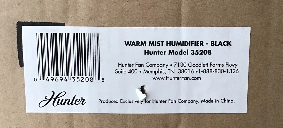 Hunter Warm Mist Humidifier Model Number 35208, New In Box - Image 3 of 4
