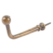 Flat Top Screw Hook Cast Iron Antique Vintage Style Hooks W20mm x H60mm Brass