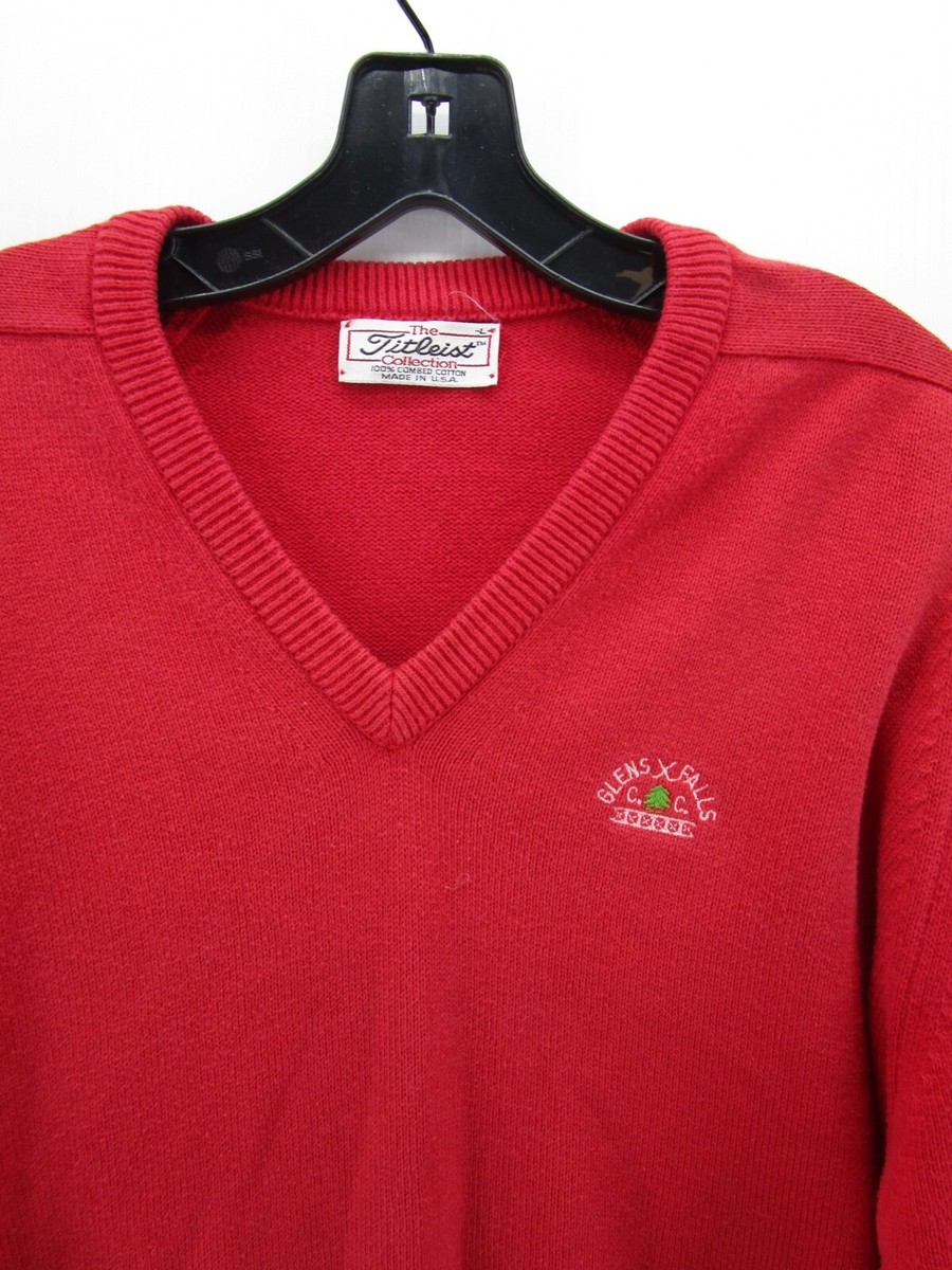 VINTAGE Titleist Sweater Men Large Red Golf Club 90s