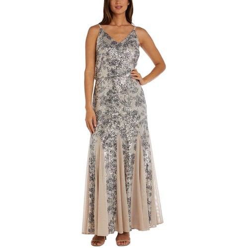R&M Richards Women’s Plus Size Embroidered Sequins Mesh Cocktail Dress - Sleeveless, Fitted, Little Black Dress - View #8