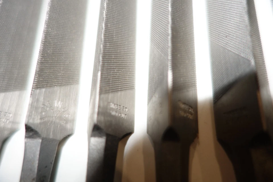 9 x Vintage Nicholson 16069 Three Square 2nd Second Cut Files 8" - Made in USA - Image 3 of 4