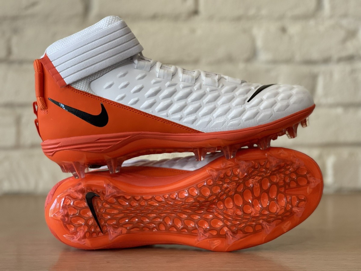 Nike Force Savage Pro 2 Football Cleats Men Sz 11.5 White Orange