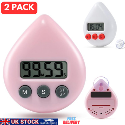 2x Küche Kochen Digital LCD Timer Countdown CountUp Uhr Lauter Alarm Magnetisch