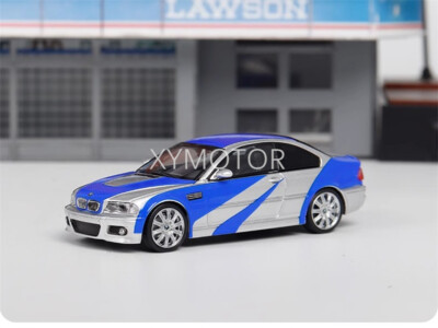SW 1:64 BMW M3 GTR E46 Diecast Need For Speed Model Car Display Blue/Silver Gulf