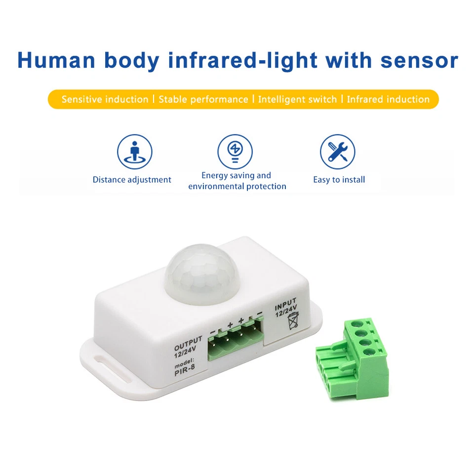 Automatic DC 12V-24V 6A/8A infrared PIR Motion Sensor Switch For LED Strip Light - Image 3 of 4