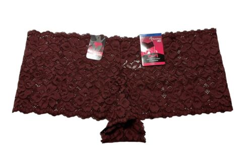 NWT Maidenform Luxurious Lace Boyshort Panties Size XL/8 Burgundy - Picture 1 of 3