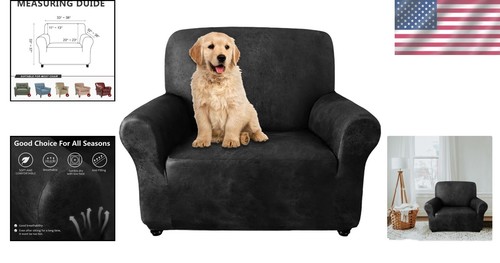 Soft Washable Couch Cover - Stylish Sofa Protector for Pets & Kids in Dark Grey - Picture 2 of 9