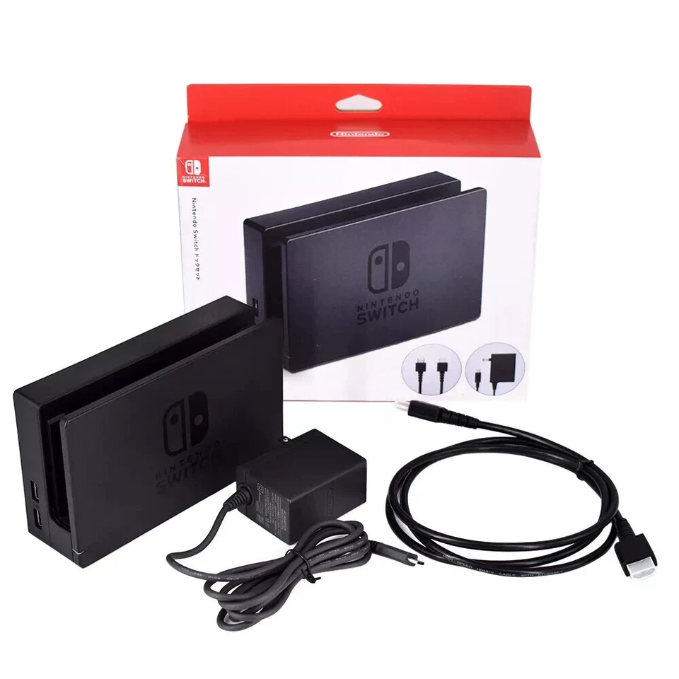 Kit de estaciones base de carga Nintendo Switch adaptador de CA cable de alimentación CABLE HDMI Foto 2 de 4