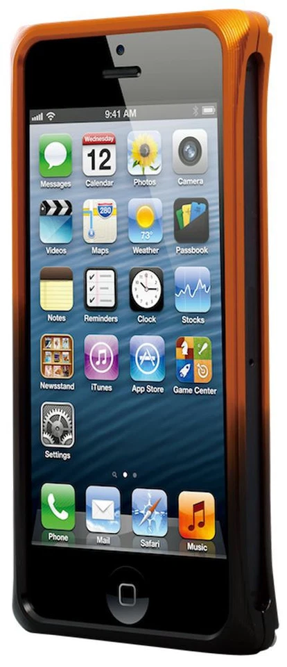 LavoicUSA Apple iPhone 5 5S Diamond-Cut Dual Color Aluminum Case - Black &Orange - Image 3 of 4