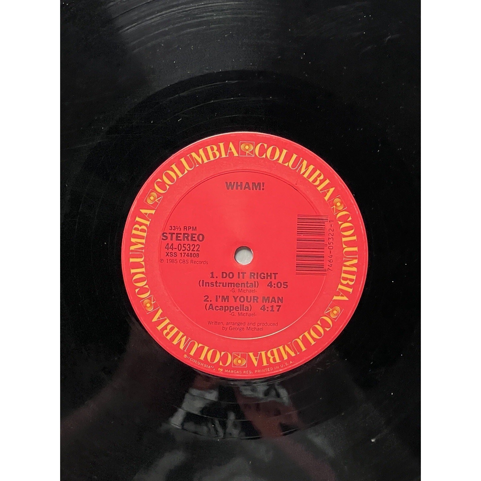 Wham! ‎– I'm Your Man 12" US 1985 Synth-pop Acapella George Michael thumbnail 4