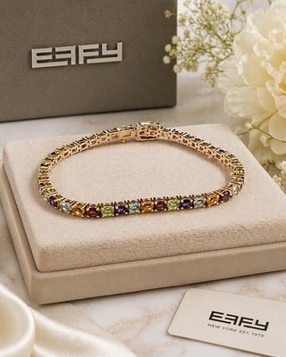 Effy Mosaik Sterlingsilber Multi Edelstein Frau Tennis Armband wunderschön Geschenk