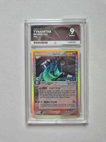 Tyranitar 16/113 Delta Species Reverse Stamp 2005 Pokemon Card Graded Mint Ace 9