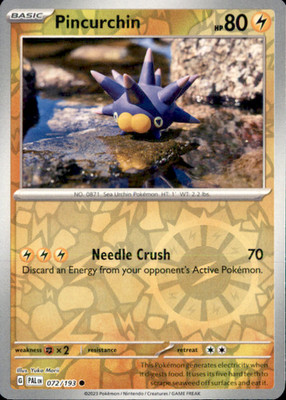 Pincurchin Reverse Holo Common SV02: Paldea Evolved 072/193 NM Yuka Morii 2023