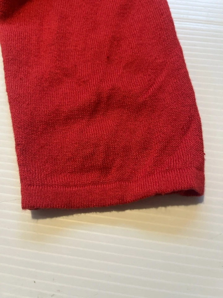 Cardigã feminino J. Jill tamanho XL frente aberta manga longa mistura de linho vermelho - Imagem 4 de 4