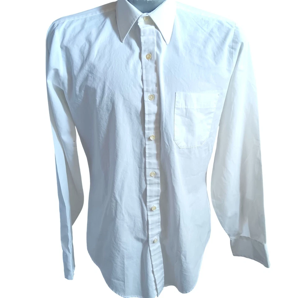 Vintage Men's Dress Shirt Medium White 1980's JCPenney The Mens Shop All Cotton - Image 2 of 4