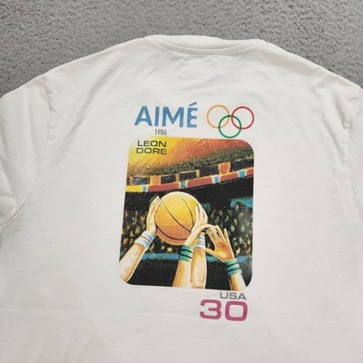 Aime Leon Dore T Shirt Mens Small White ALD Basketball Boards Olympic Games Tee