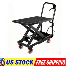 Hydraulic Lift Table 500 Lbs 28.5 Lifting Single Scissor Lift Cart W 4 Wheel