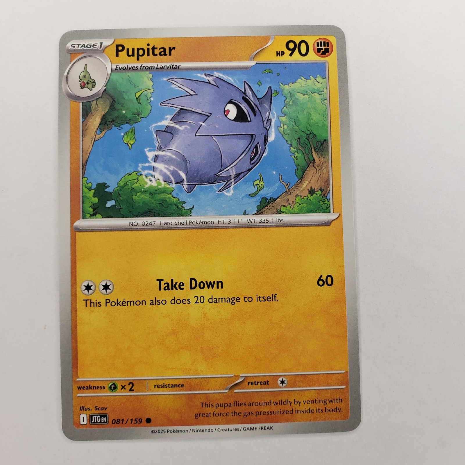 Pokémon Journey Together Pupitar Common 081/159 Near Mint