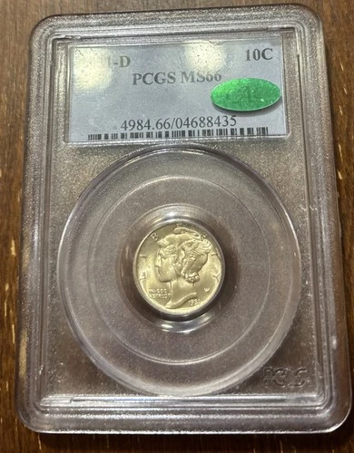 1931-D Mercury Dime PCGS MS66 CAC Designated Low Mintage Exquisite Coin !🔥