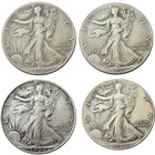 Bulk Lot of 4 1920-1929-S Walking Liberty Half Dollar USA Silver