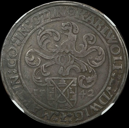 1542 Germany Ottingen Taler Thaler Silver NGC XF45 Pop of 1