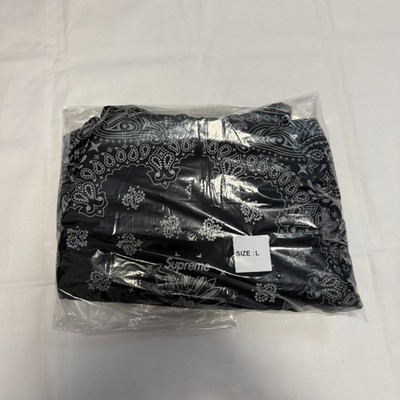 SUPREME REFLECTIVE BANDANA ANORAK Size LARGE BLACK SS26 Pull Over Jacket New