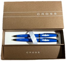 Cross Blue NAVY Ballpoint Pen  Mechanical Pencil Set RARE