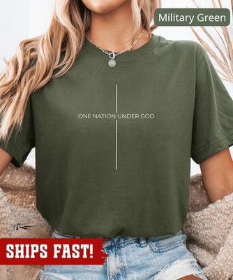 One Nation Under God Shirt, Christian Patriotic Tee, God Bless America Shirt, Fa