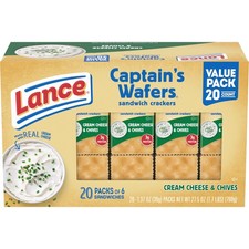 Lance Sandwich Crackers, Captain's Wafers Cream Cheese 1.37 Oz Pack of 20 