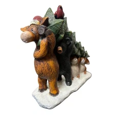 Moose Bear Squirrel Christmas Tree Figurine Decor Holiday Team Work Holiday Gift