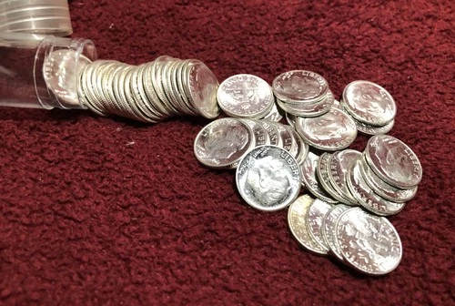 Roosevelt 90% SILVER Dimes ~  50 Coins ~ Uncirculated ~ FREE SHIPPING !  My #247