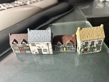 4 Set Vintage WADE Whimsey  Village Porcelain Houses Morgan store front