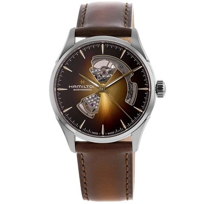 New Hamilton Jazzmaster Open Heart Automatic Champagne Men's Watch H32705501