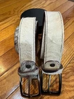 Real Cowhide Hair-On  Genuine Leather Belt Unisex with Metal Buckle Cowboy Style