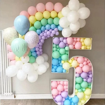 PARTY 73cm Number Mosaic Balloon Frame 5inch Balloons 0-9 Filling Box Large Number Foa