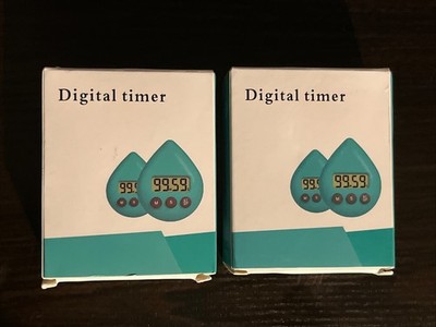 Lot of 2 Digital Shower Timer Waterproof Bathroom Clock Countdown Stop Watch NEW