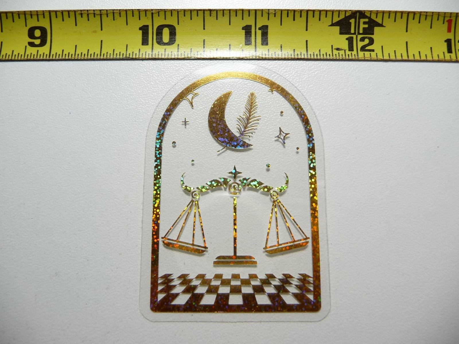 Holographic Zodiac Libra Arch Sticker Decal for Birth Month Horoscope Sign