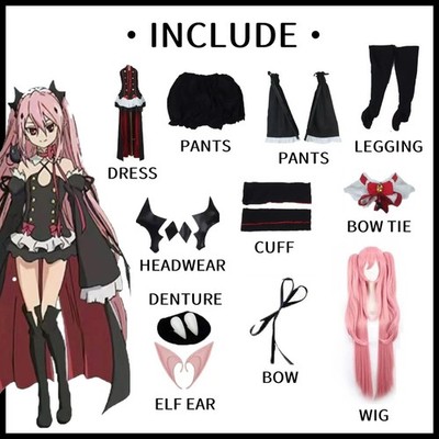 Seraph of the End Krul Tepes Cosplay Costume Uniform Wig Halloween New Gift Set