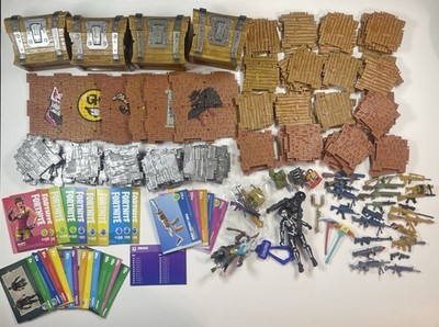 Fortnite 170 Piece Lot Action Figures Accessories Pieces Weapons Chests