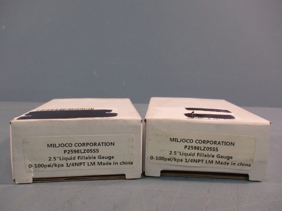 Lot of (2) Miljoco 2.5" Liquid Fillable Gauge P2598LZ05SS 0-100psi/kpa 1/4NPT LM - Image 4 of 4