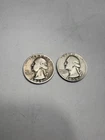 Silver Quarters 90% Silver. 2 Coins 1939 & 1954. Washington silver quarters