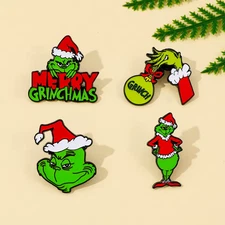 The Grinch Who Stole Christmas Enamel Pin Set Hat Backpack Jackets Badge Lapel