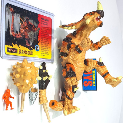 Vtg Primal Rage ARMADON figure A 100% COMPLETE with FILECARD original yellow